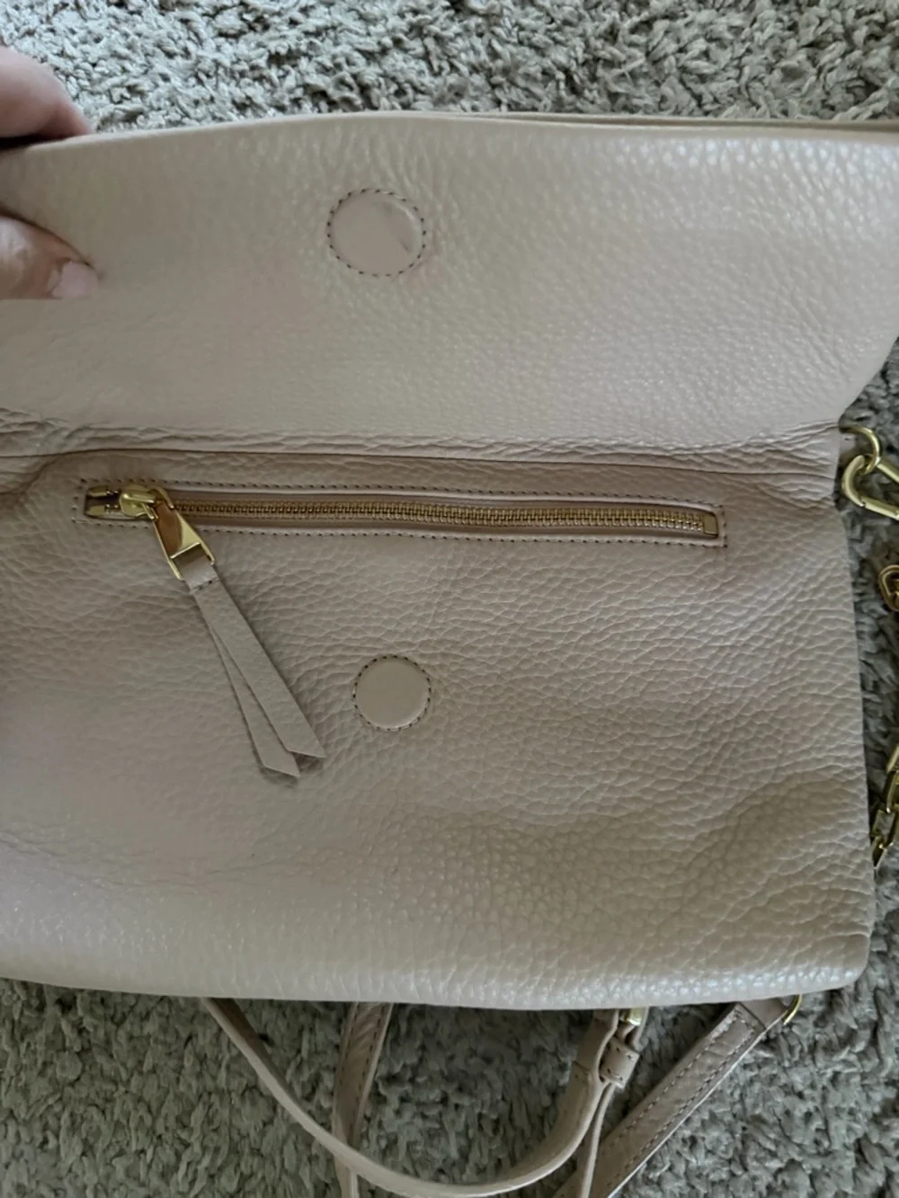 Tory Burch Blush Pink Pebbled Leather Chain Crossbody - Picture 3 of 5